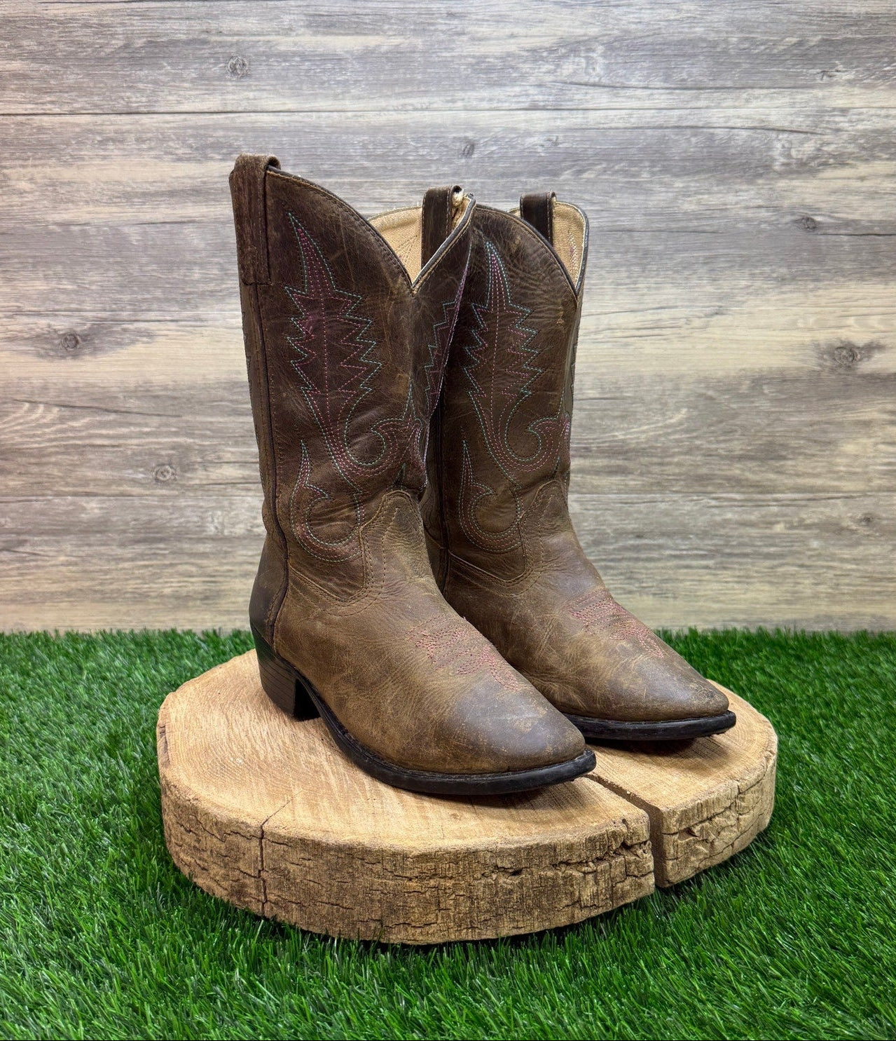 Smoky Mountain Youth - Size 4D - Tan/Pink Cowboy Boots Style 3531Y