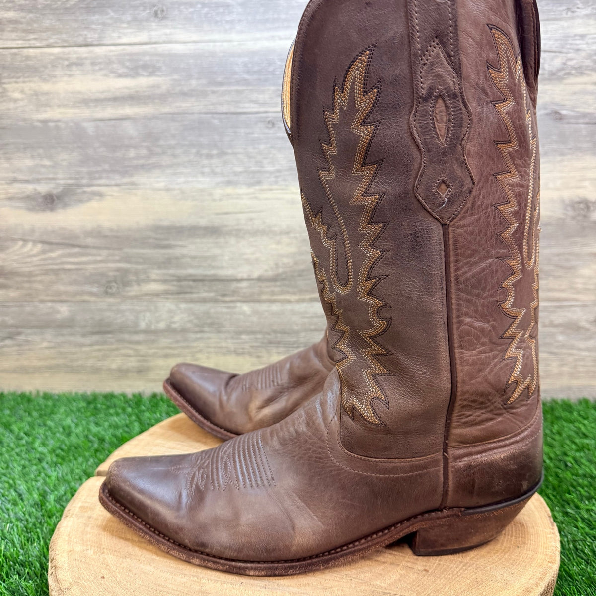 Old West Women - Size 10 - Brown Snip Toe Western Cowboy Boots LF1534