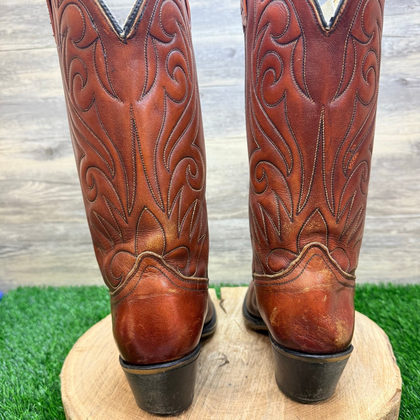 Dingo Men - Size 7.5D - Women 8.5 - Vintahe Copper Flame Cowboy Boots 7779