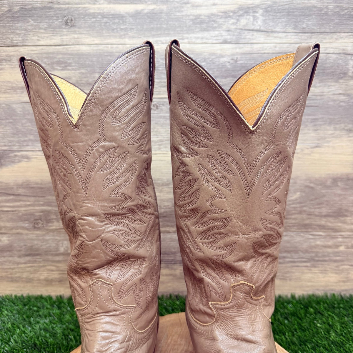 Justin Men - Size 10D - Vintage Taupe Western Cowboy Boots J306357