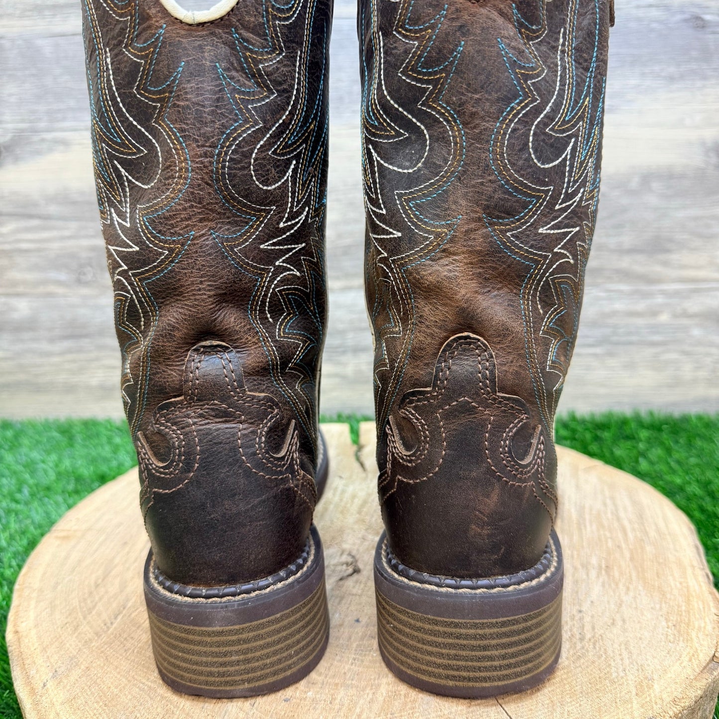 Justin Gypsy Women - Size 5B - Brown / Turquoise Cowboy Boots L2911