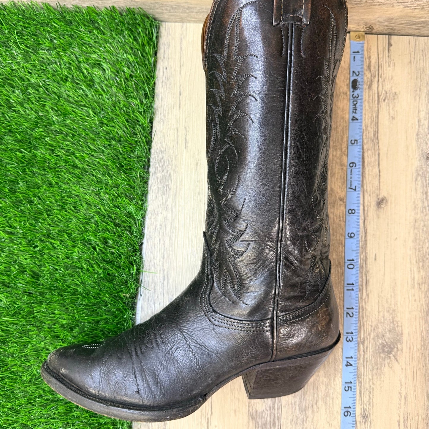Nocona Men - Size 7.5D - Non Original Black Western Cowboy Boots 3806B