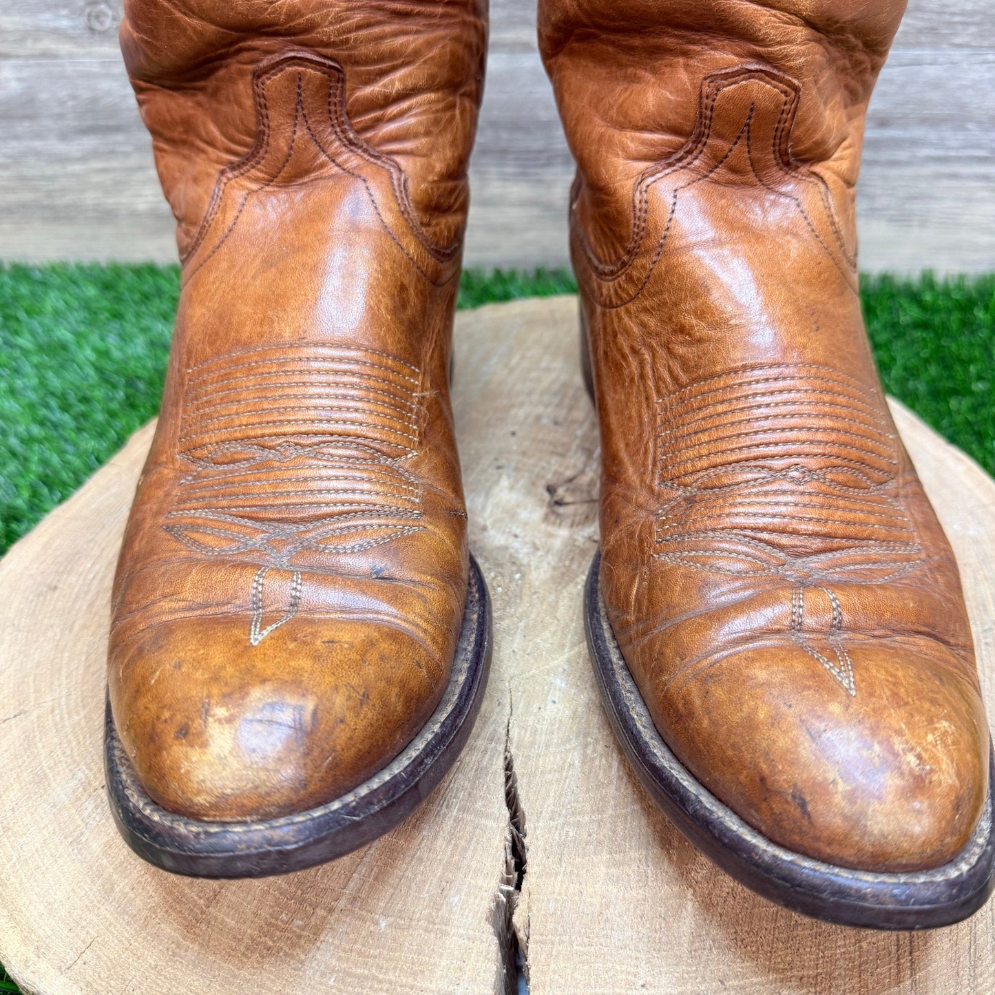 Dan Post Men - Size 9.5D - Vintage Tan Western Cowboy Boots 6813