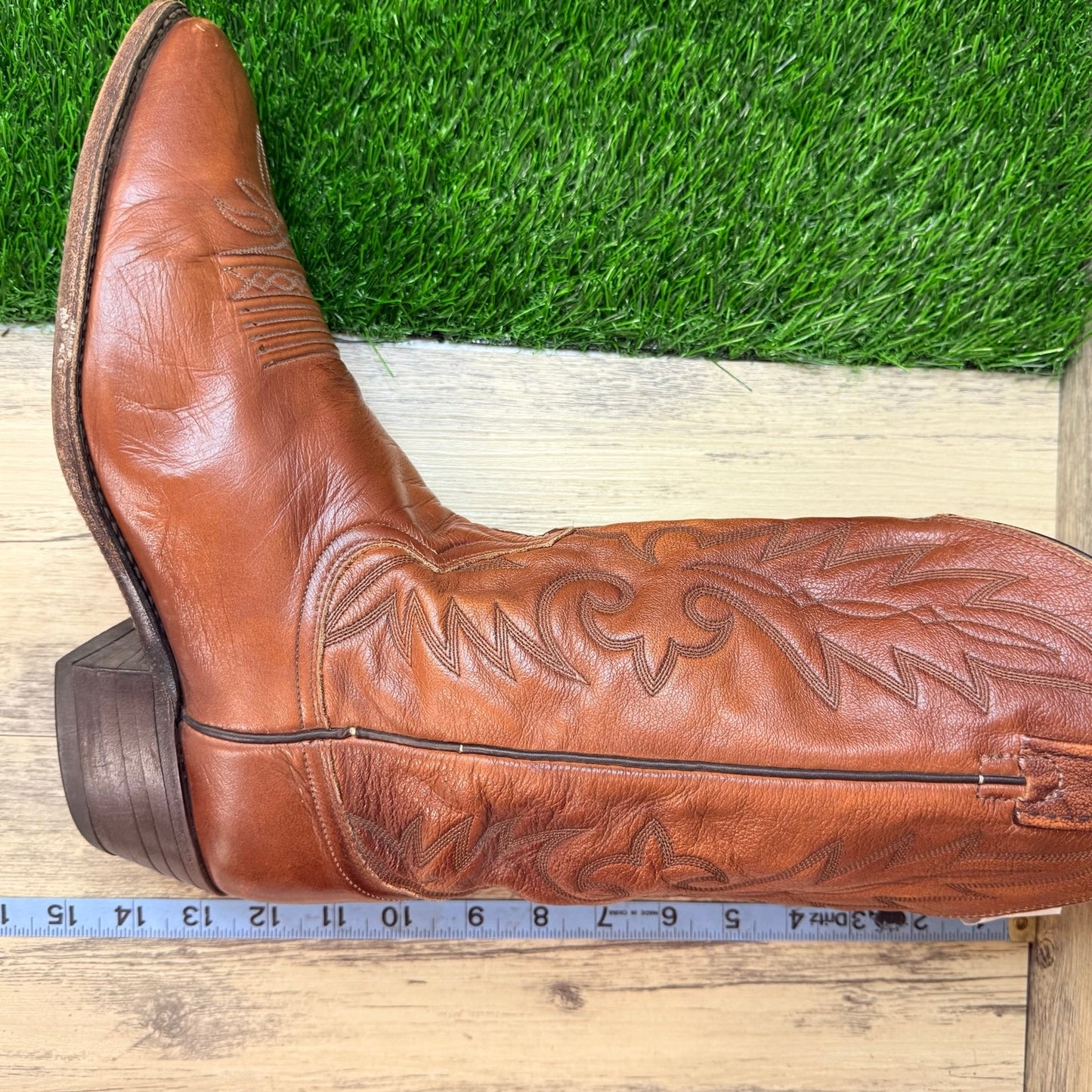 Dan Post Men - Size 10.5D - Vintage Cognac Western Cowboy Boots 111R