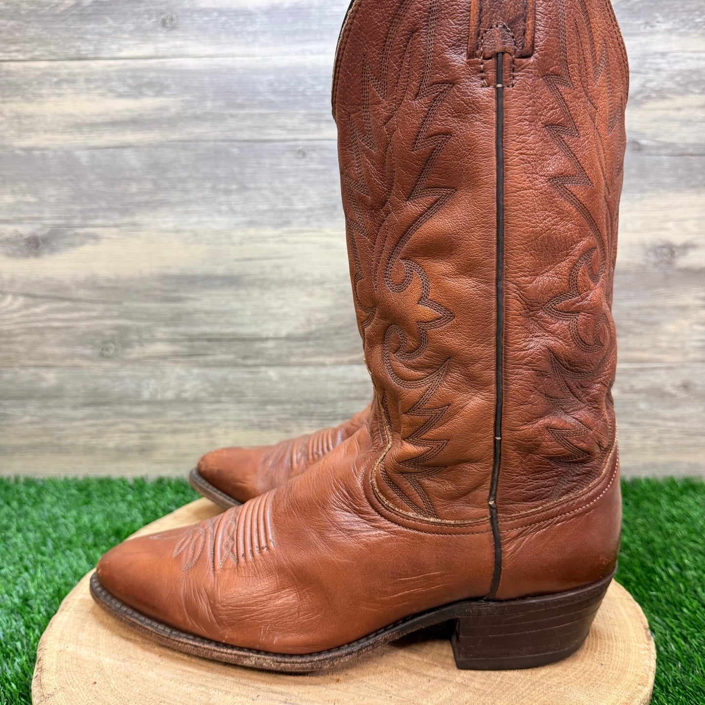Dan Post Men - Size 10.5D - Vintage Cognac Western Cowboy Boots 111R