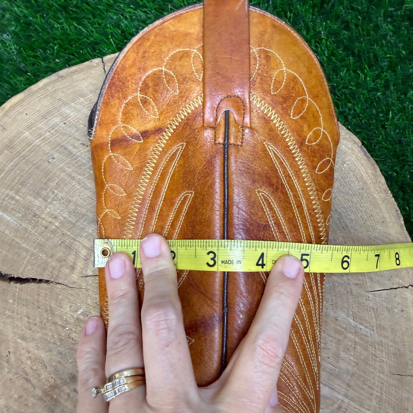 Texas Women - Size 5 - Vintage Marbled Tan Western Cowboy Boots