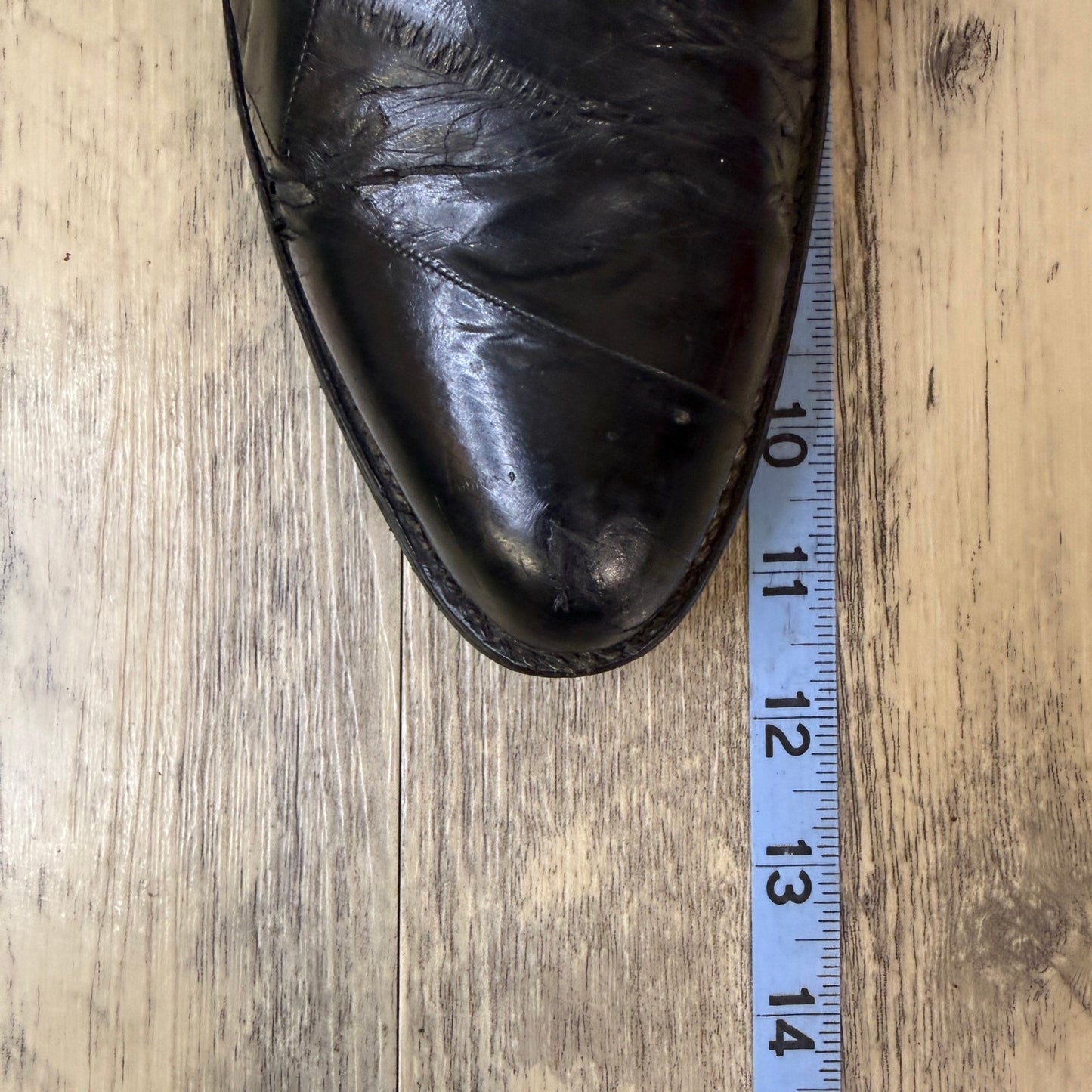 Montana Men - Size 9.5 - Vintage Black Eel Skin Western Cowboy Boots Style 7203