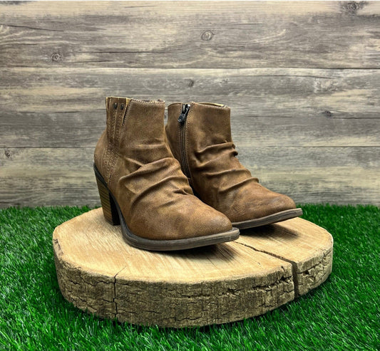 Blowfish Women - Size 8 - Brown Malibu Vegan Zipper Ankle Boots