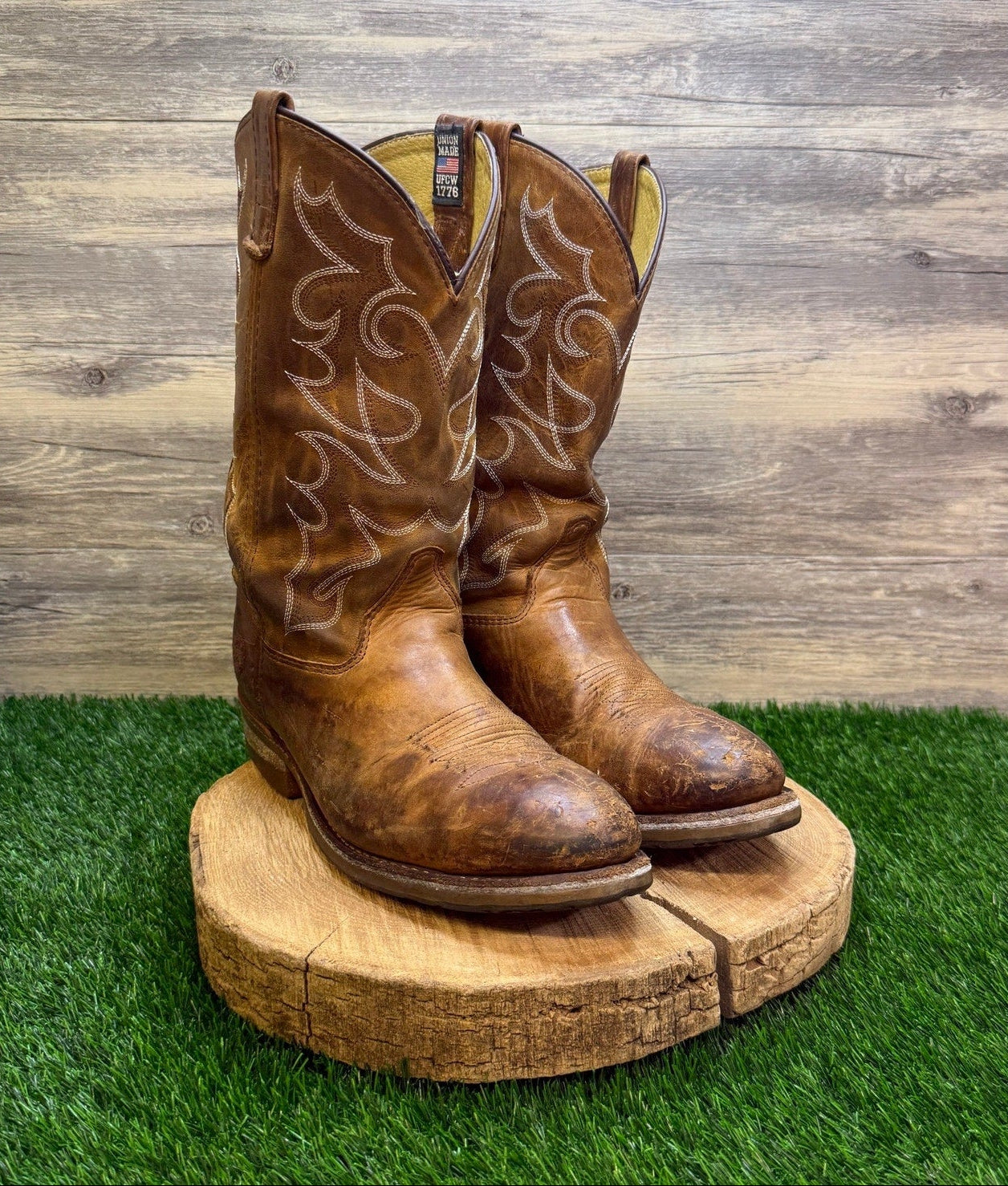 Double H Men - Size 12 - Brown Steel Toe Western Cowboy Boots