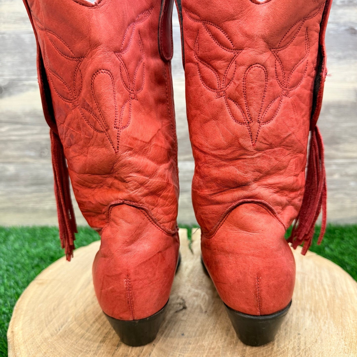 Laredo Women - Size 6M - Red Fringe Tassel Cowboy Boots 38508