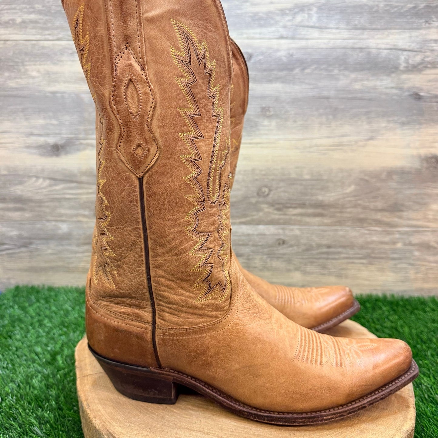 Old West Women - Size 10 - Beige Flame Western Cowboy Boots LF1529