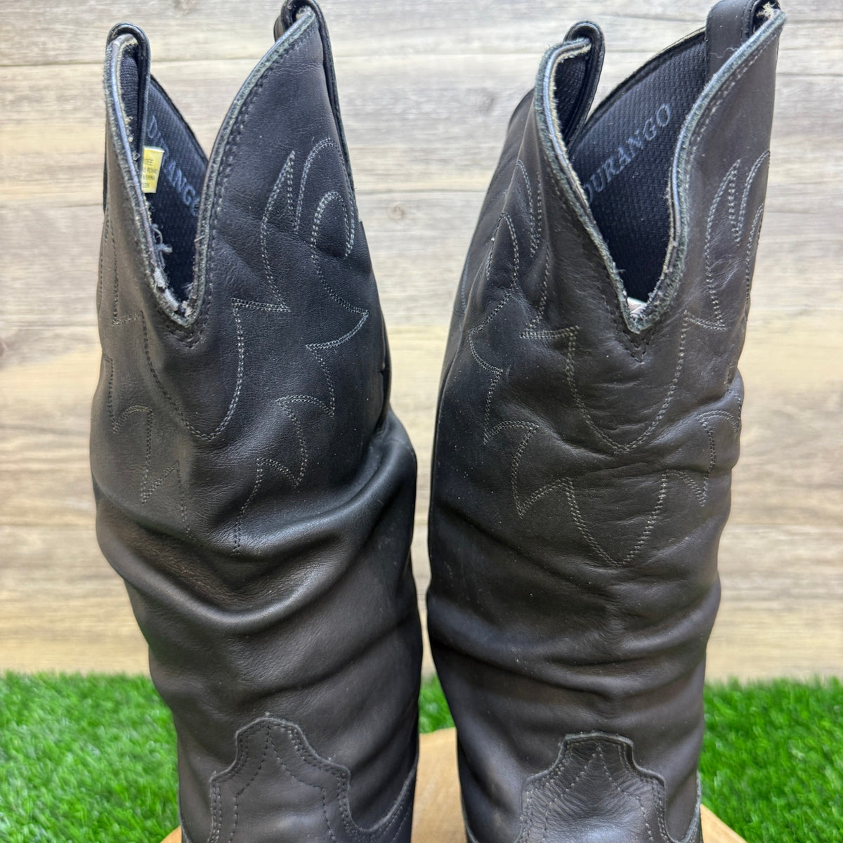 Durango Men - Size 10EE - Black Leather Slouch Western Cowboy Boots RD540