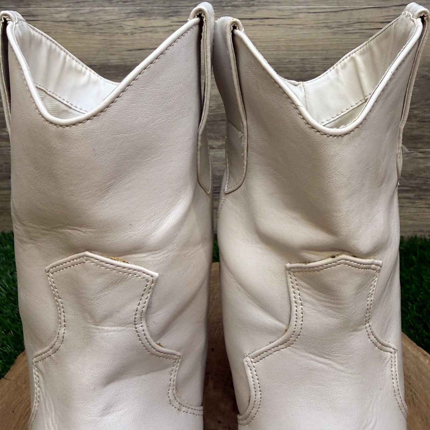 Bamboo Women - Size 10 - Metallic Pearl Faux Leather Ankle Boots Mindful