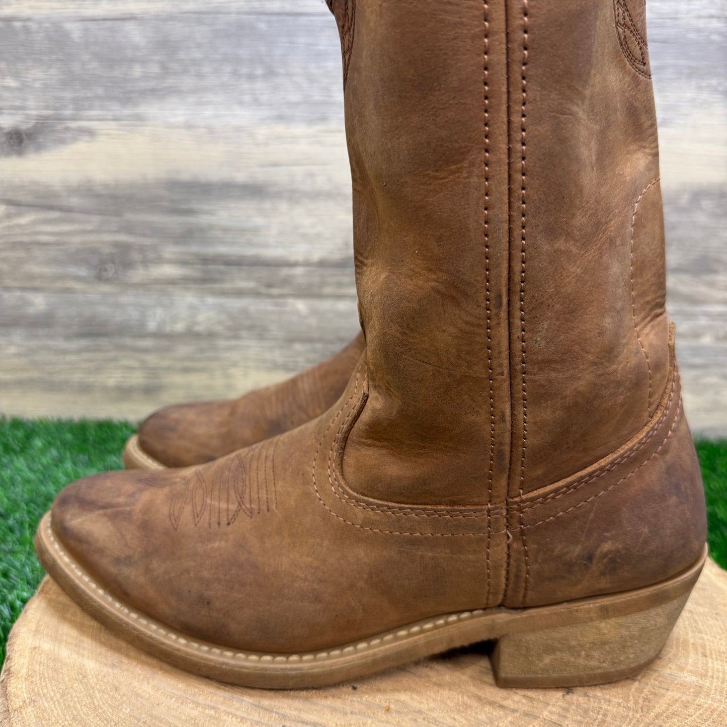 Masterson Men - Size 9D - Brown Nubuck Leather Western Cowboy Boots Style RB4000
