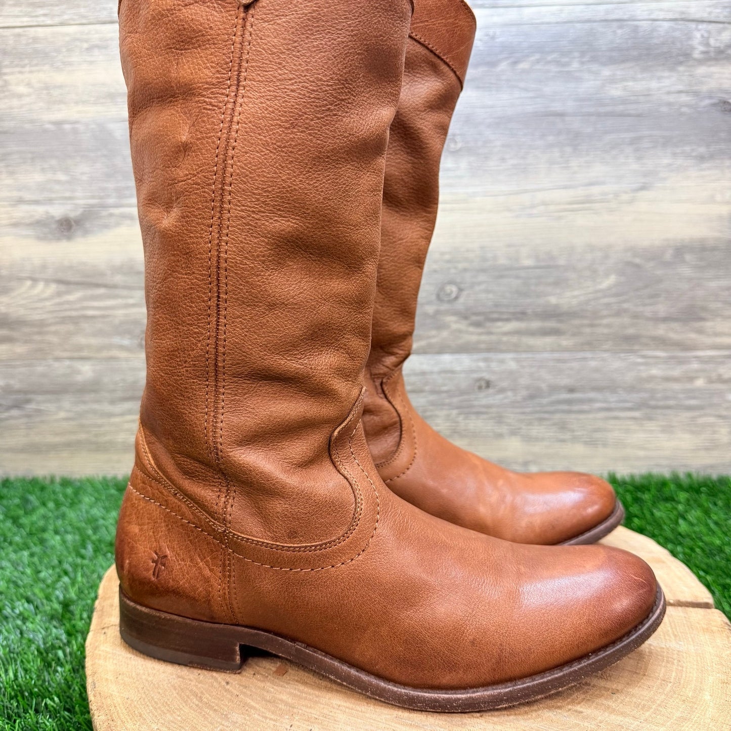 Frye Women - Size 7.5B - Cognac Melissa Pull On Cowboy Boots 3475456