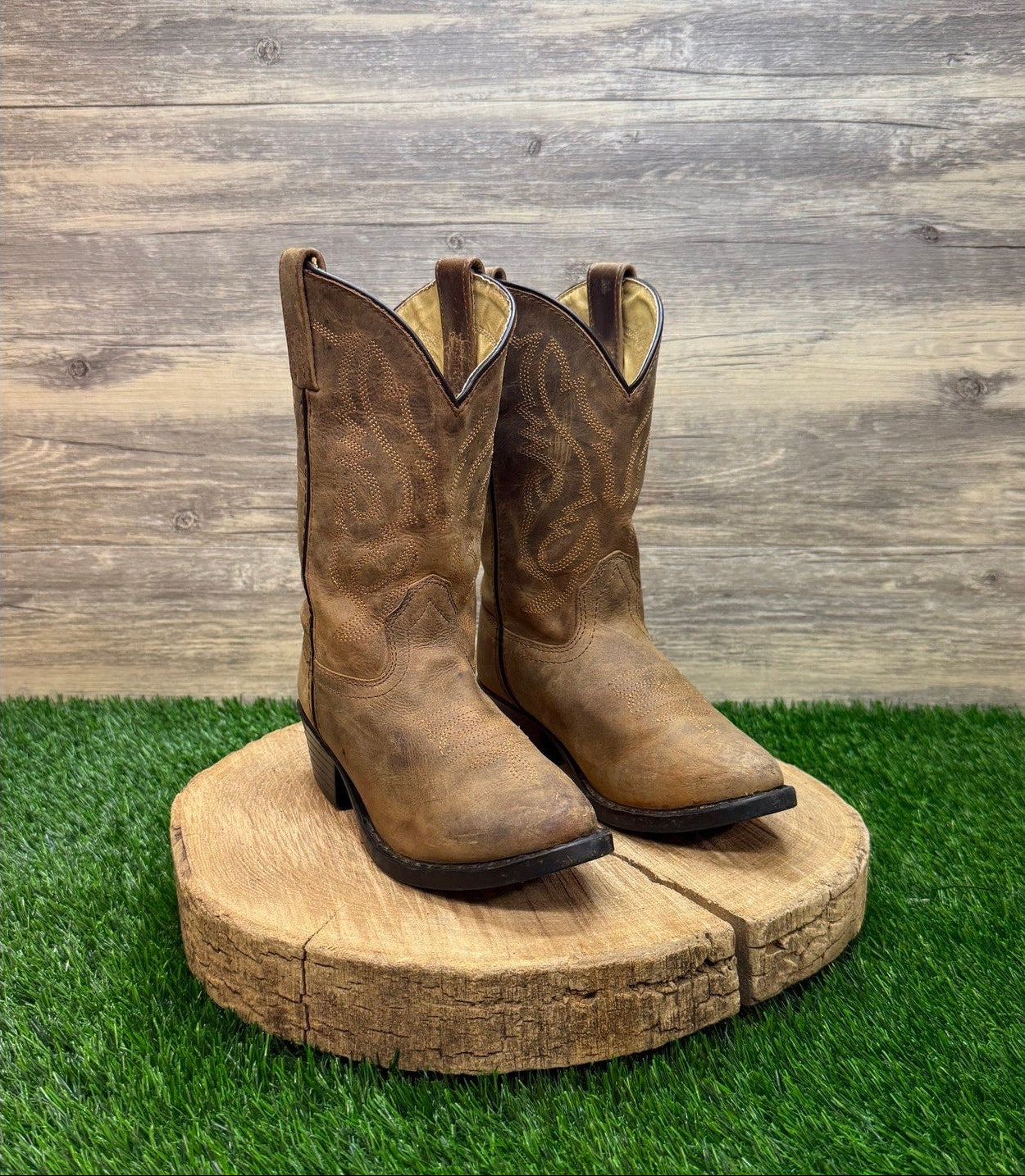 Smoky Mountain Youth - 2R - Tan Cowboy Boots Style 3034C
