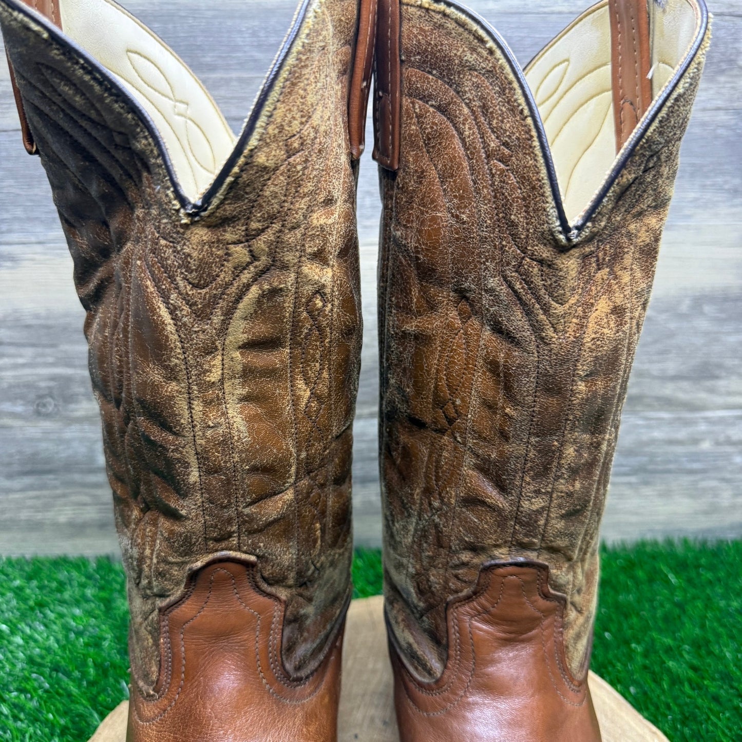 Dingo Men - Size 12D - Vintage Tan Western Cowboy Boots Style 5945
