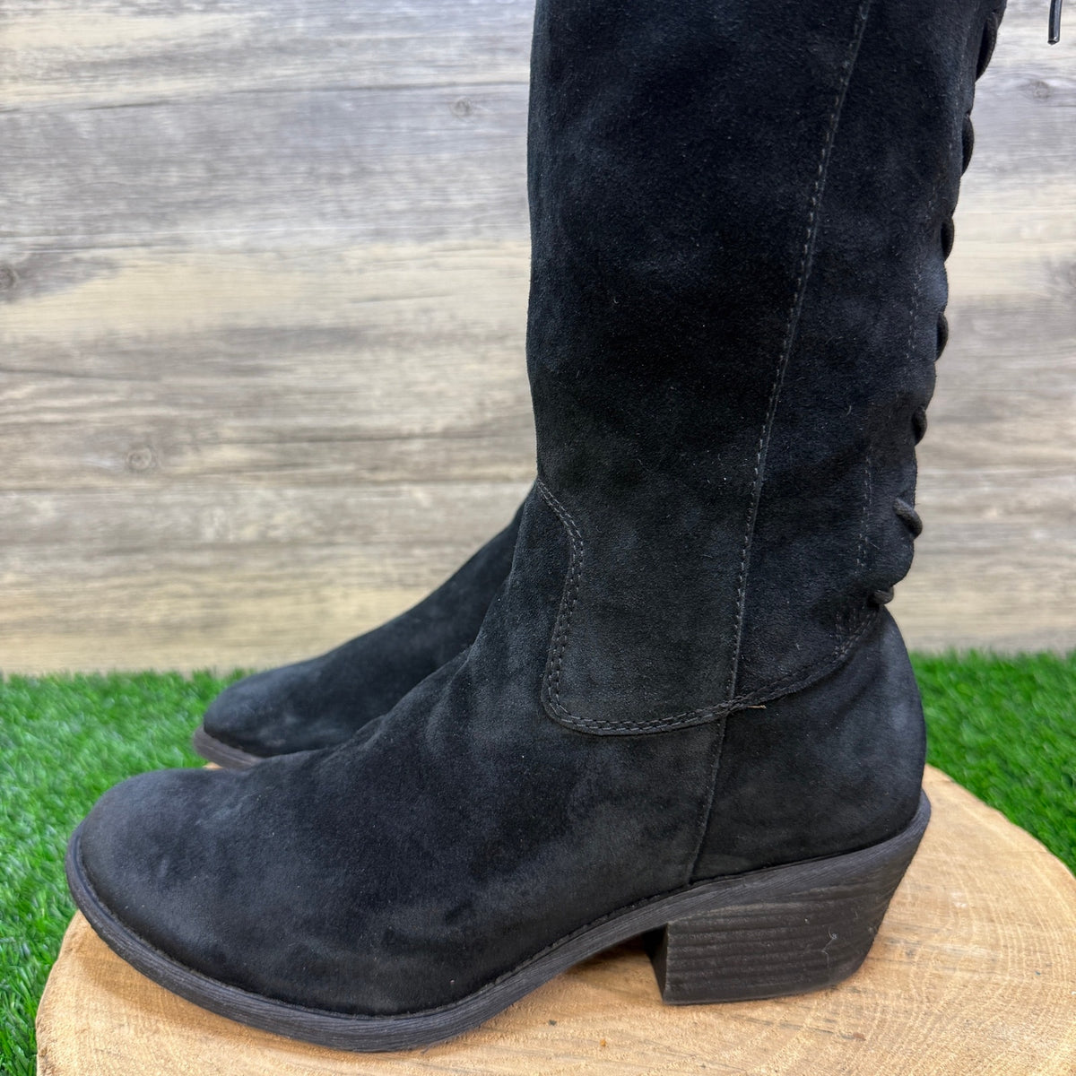Sofft Women - Size 9.5M - Black Suede Laced Tall Boots Style 34221