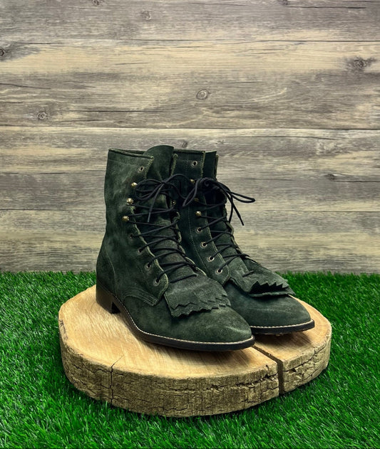 Acme Women - Size 10M - Green Suede Deerly Lacer Boots Style C4019