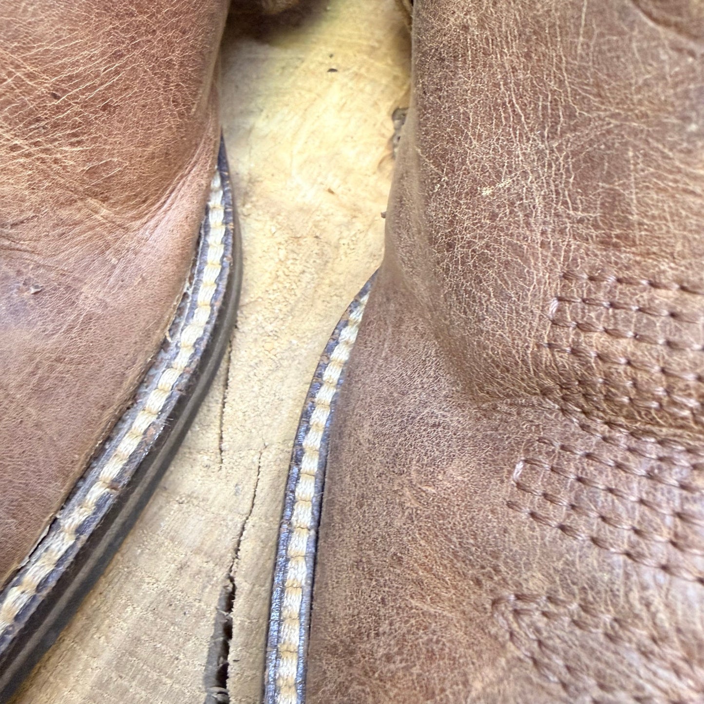 Brunellos Men - Size 9.5 - Brown Harness Square Toe Boots E002