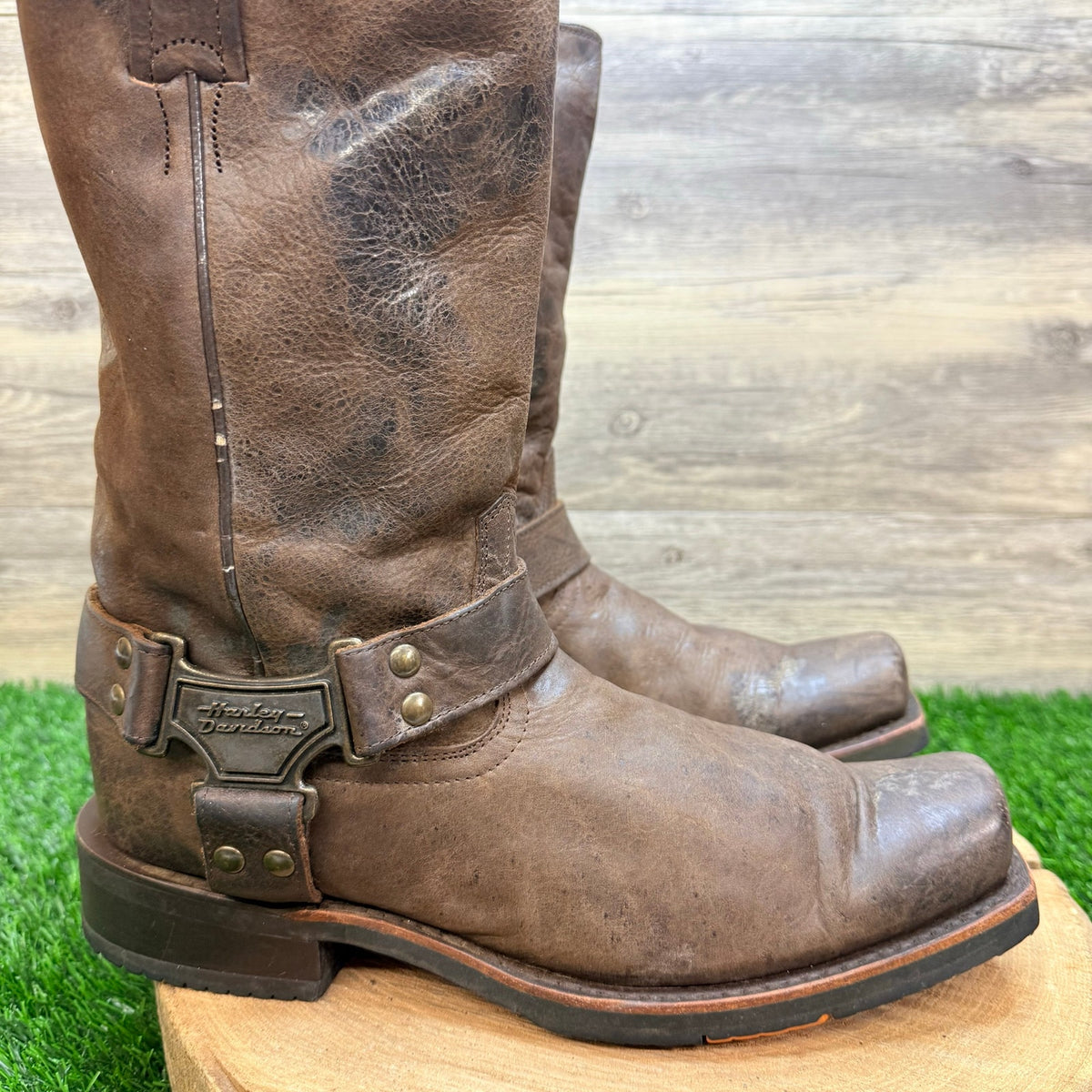 Harley Davidson Men - Size 9.5M - Brown Harness Moto Boots D93220