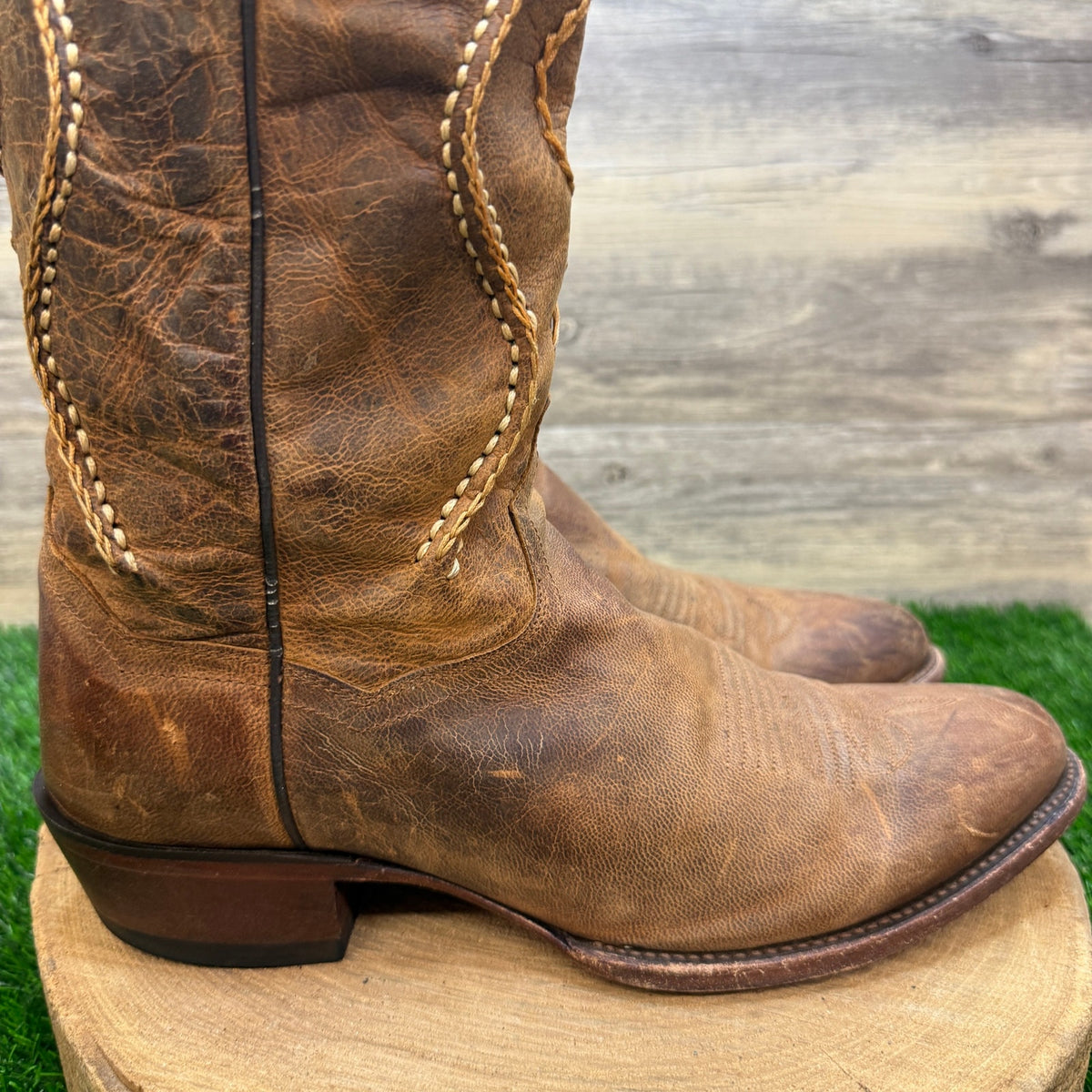 Dan Post Men - Size 9.5EW - Brown Albany Whipstitch Western Cowboy Boots DP26682
