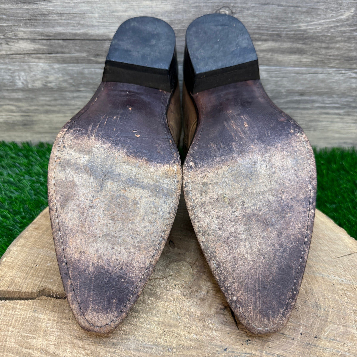 Laredo Men - Size 8.5D - Tan Nubuck Dress Ankle Western Cowboy Boots SP1129