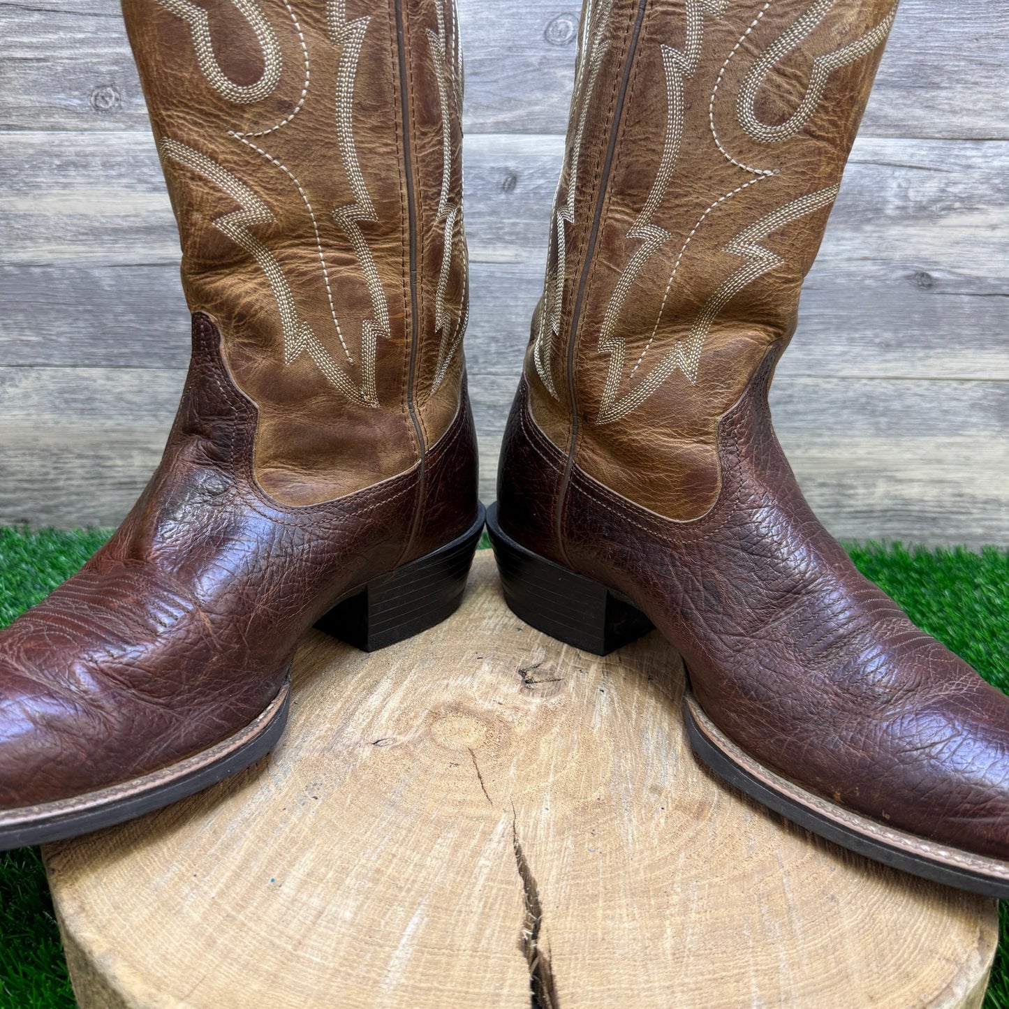 Ariat Men - Size 10.5D - Two Tone Brown Bullhide Cowboy Boots Style 10016366