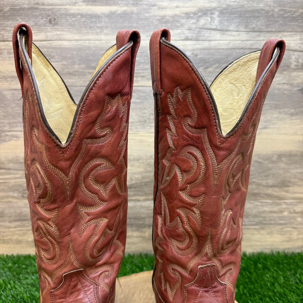 J. Chisholm Men - Size 9.5D - Vintage Copper Western Cowboy Boots Style 96057