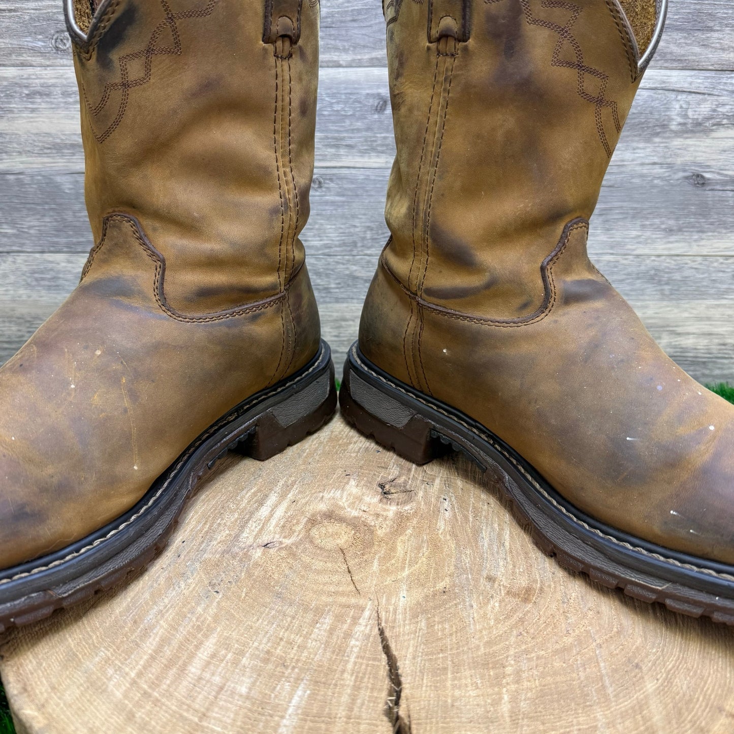 Rocky Men - Size 11.5W - Tan Pull Up Cowboy Boots Style 106
