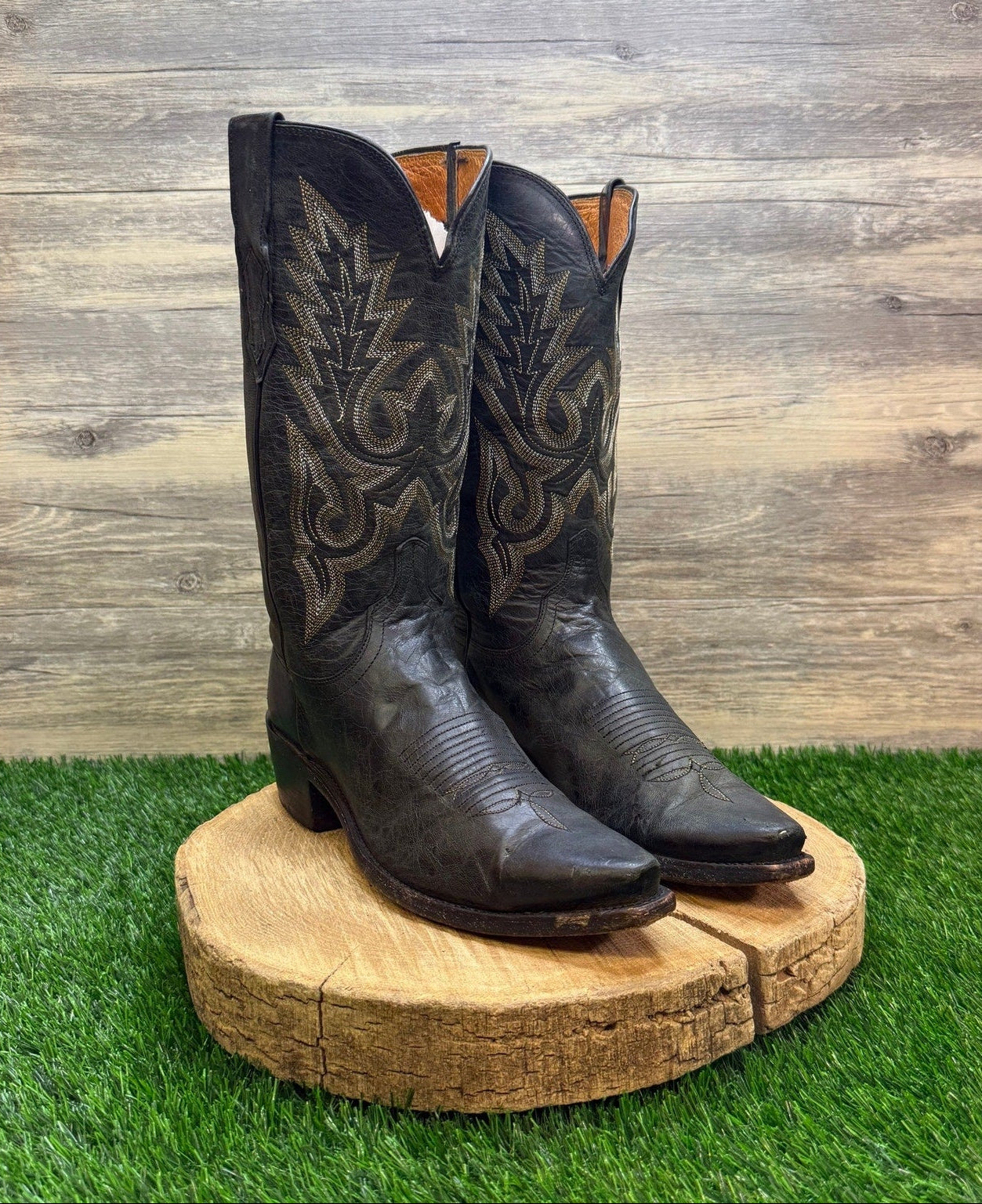 Lucchese Men - Size 9D - Black Western Cowboy Boots Style M1007
