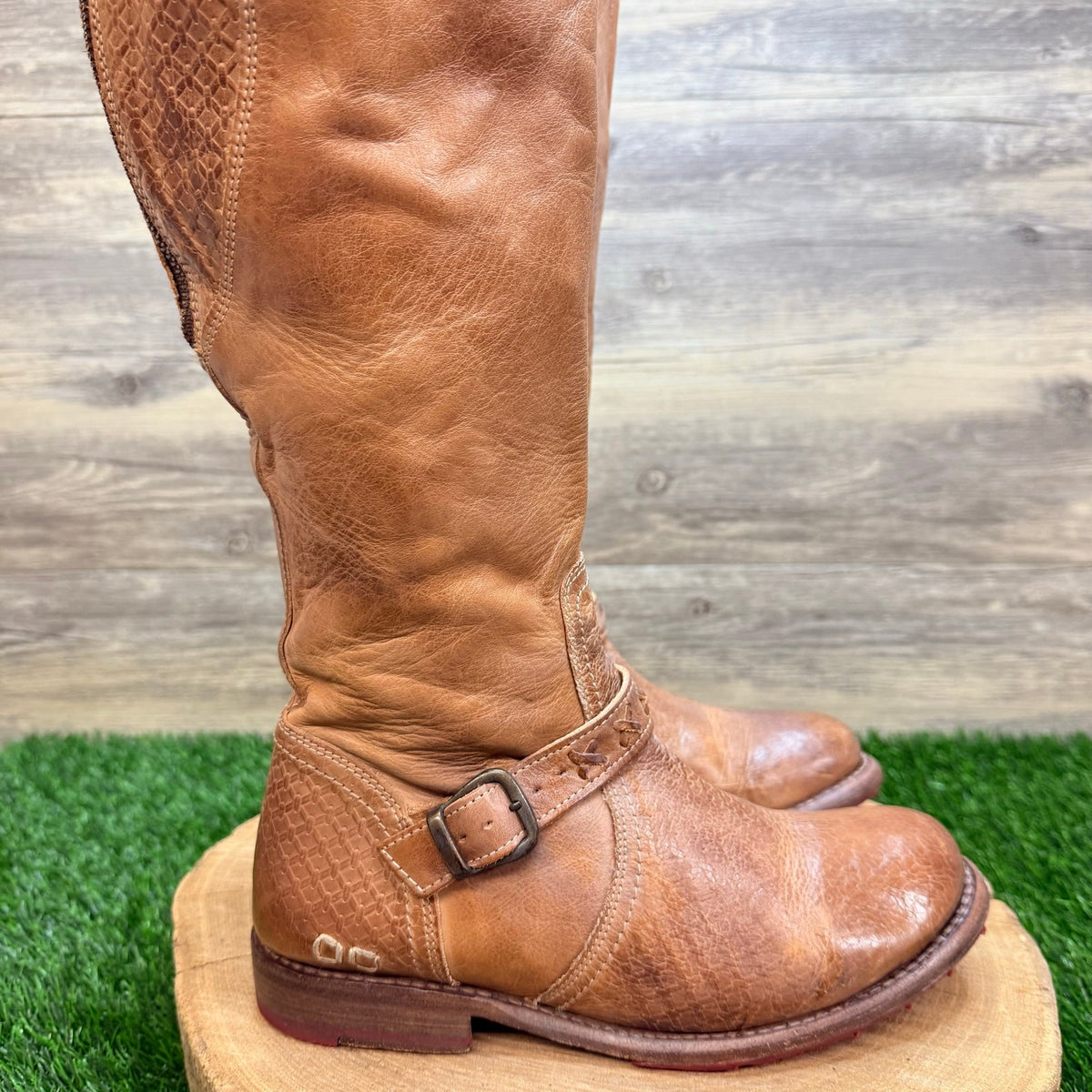 Bed Stu Women - Size 7.5 - Tan Cobbler Series Riding Dual Zipper Boots