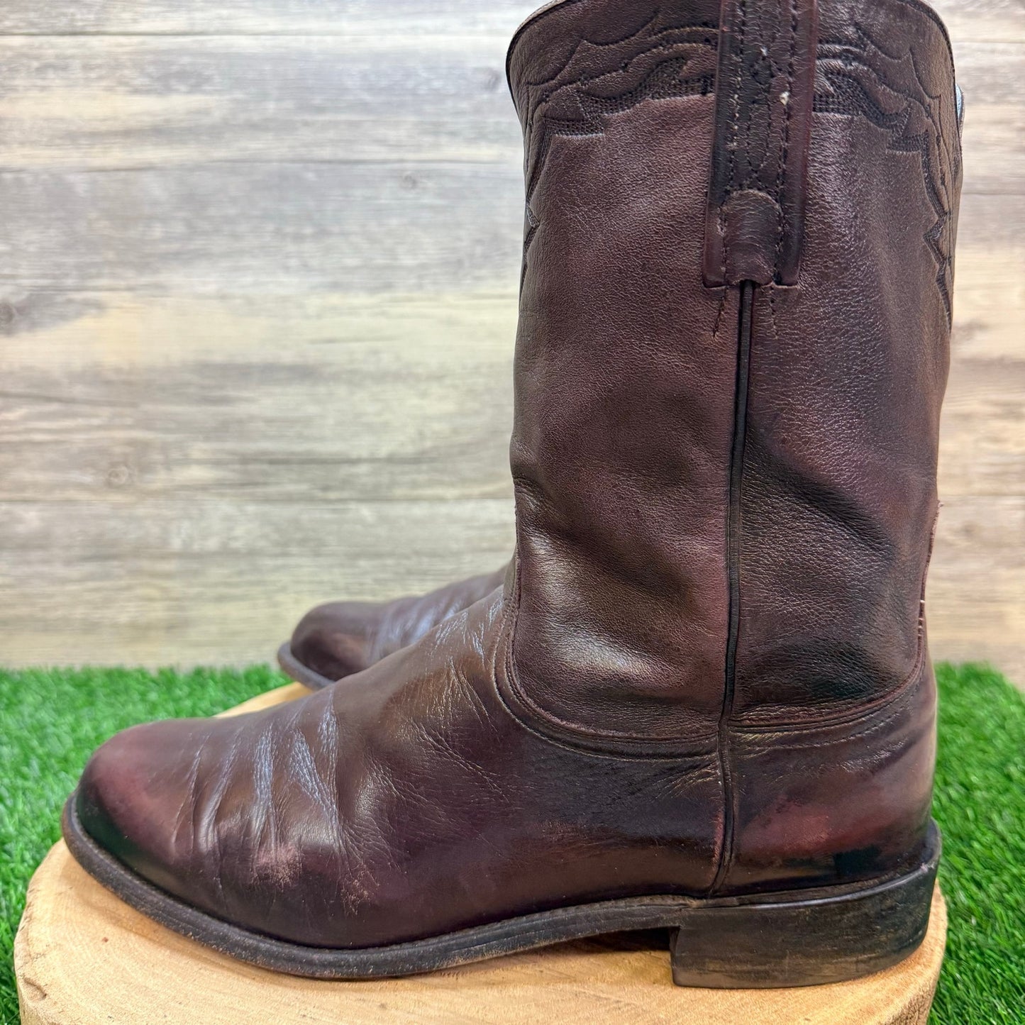 Lucchese 2000 Men - Size 11.5D - Black Cherry Cowboy Boots T00836
