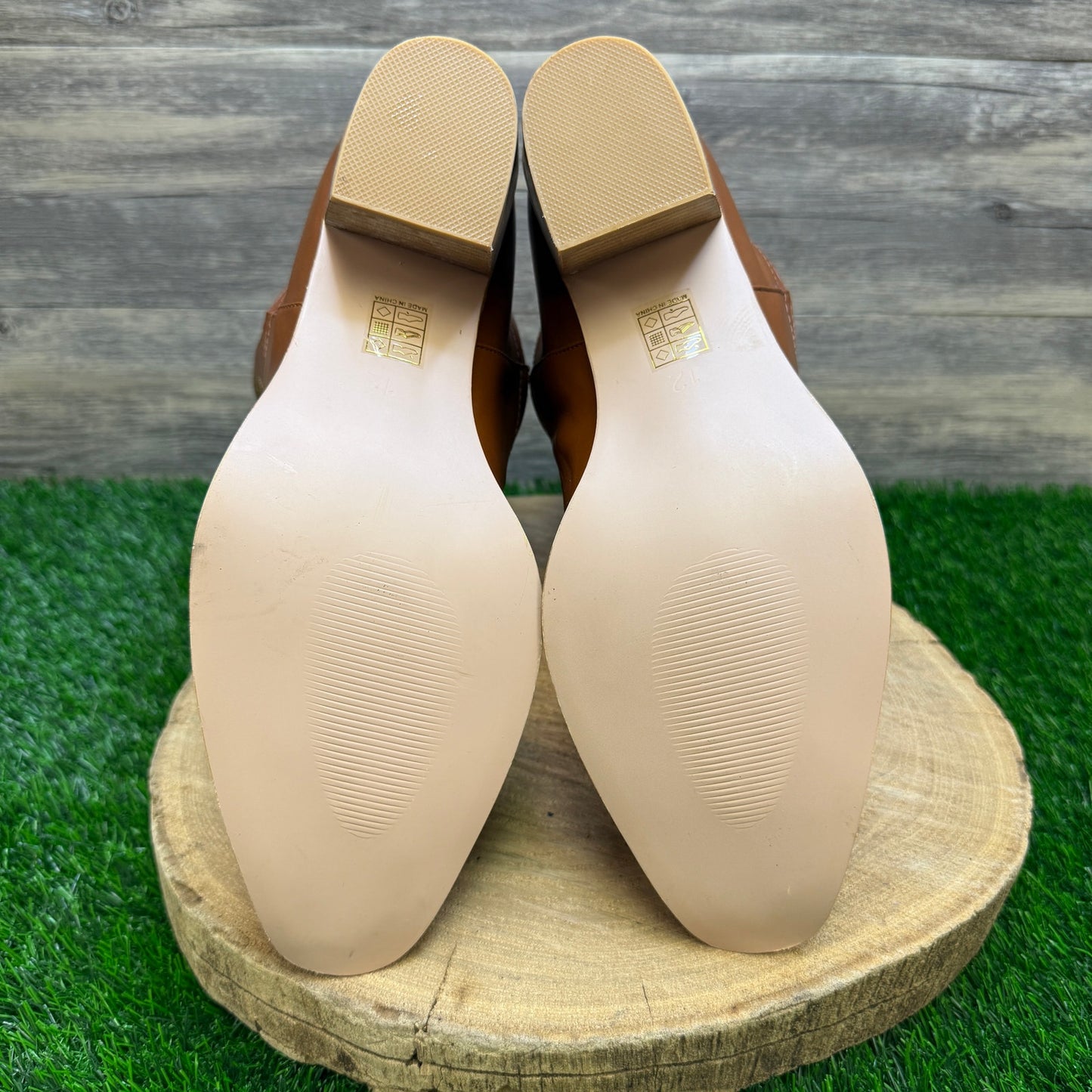 Unknown Men - Size 12 - Tan Faux Leather Snip Toe Cowboy Boots