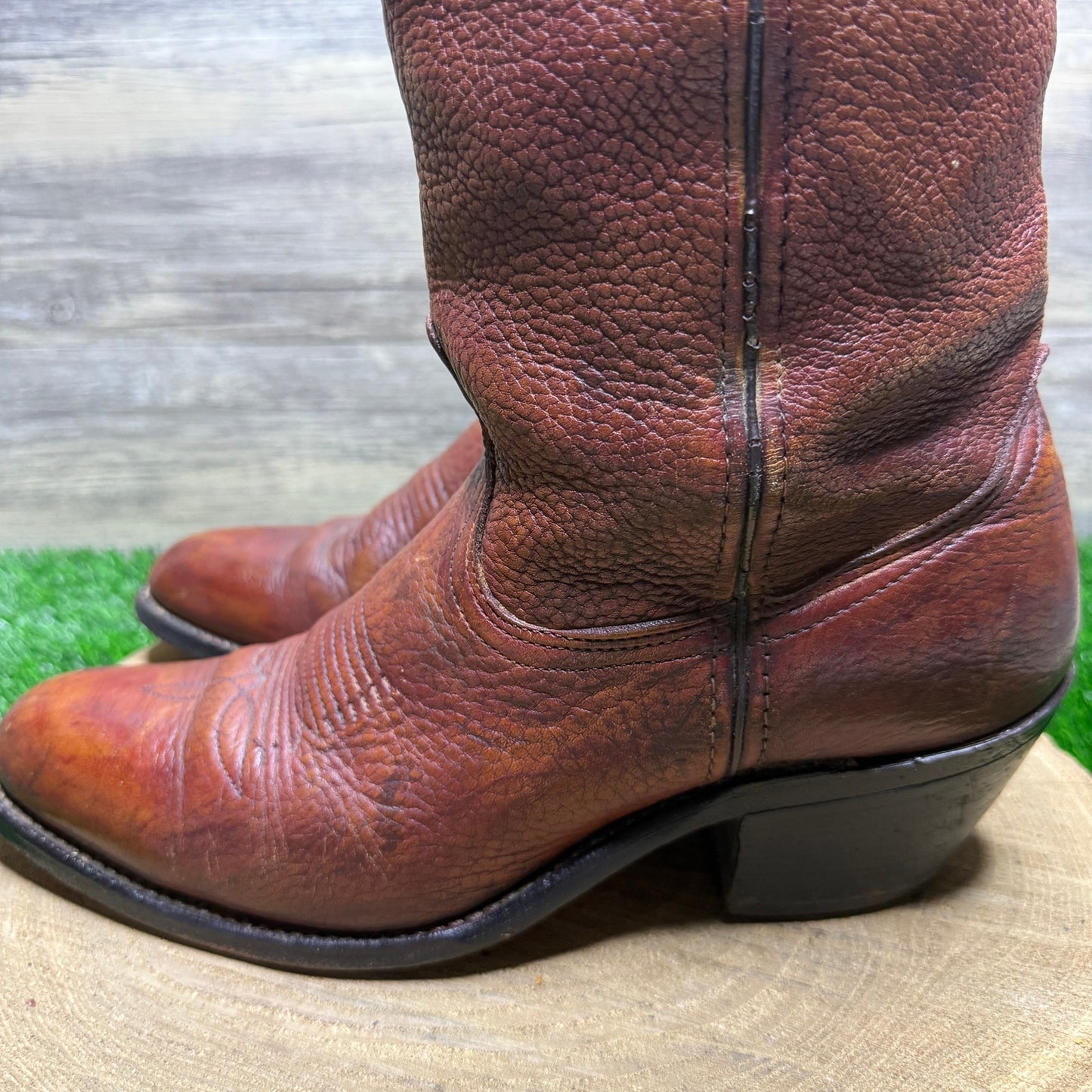 Double H Men - Size 10D - Copper Bull Shoulder Cowboy Boots Style 2126