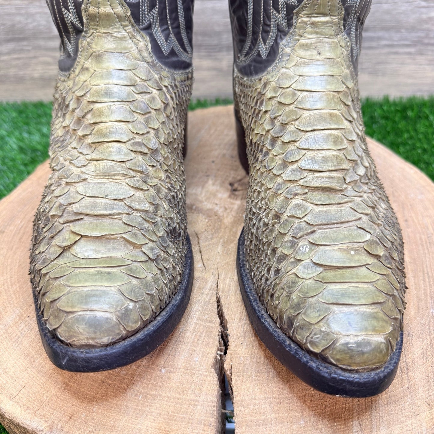 Tony Lama Men - Size 8D - Vintage Gray Snake Western Cowboy Boots 8702