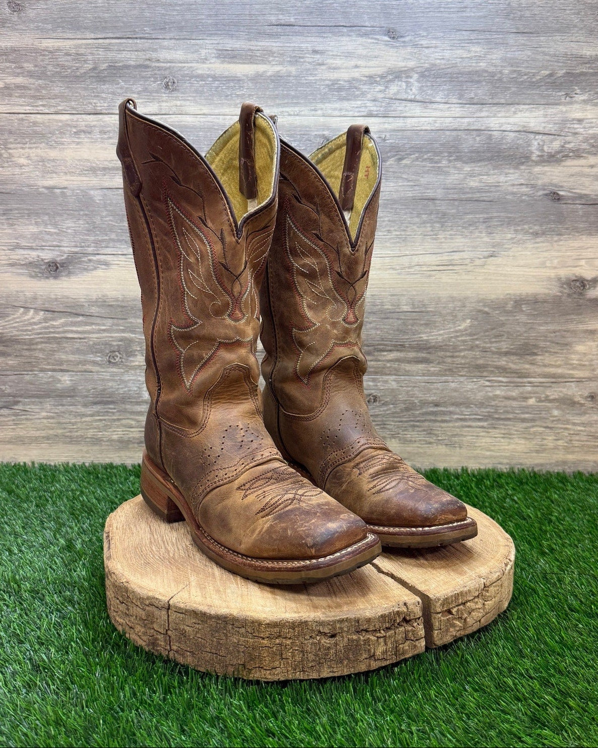 Double H Women - Size 6.5M - Brown Square Toe Western Cowboy Boots Style DH5314
