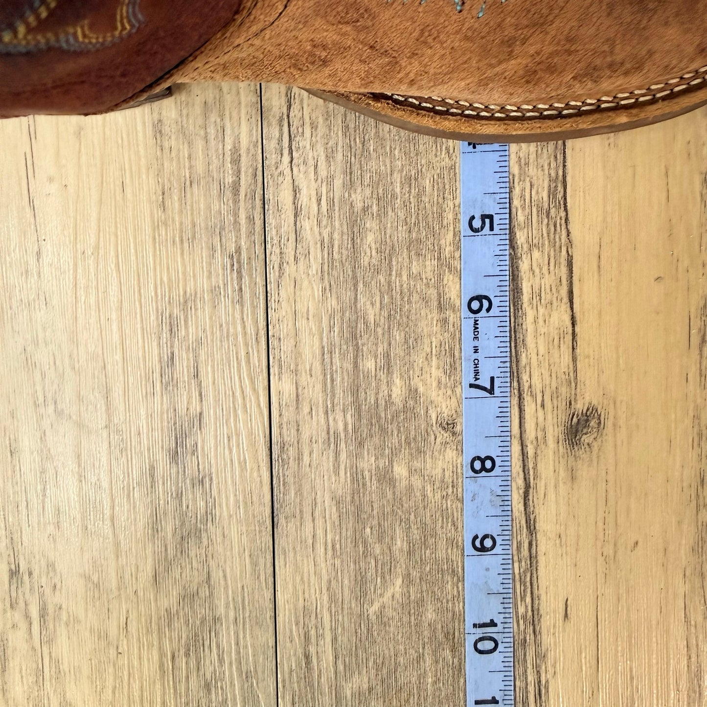 Old West Youth - Size 2D - Brown / Red Square Toe Western Cowboy Boots BSC1912