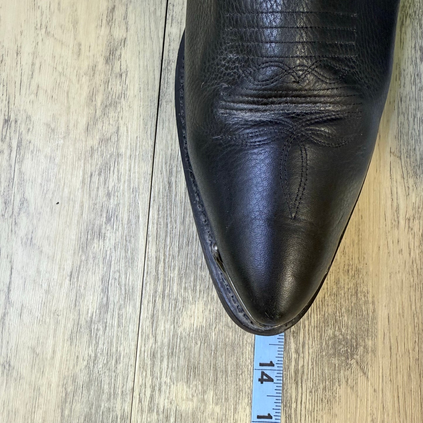 Masterson Men - Size 13D - Black Cowboy Boots with Metal Tips RB885