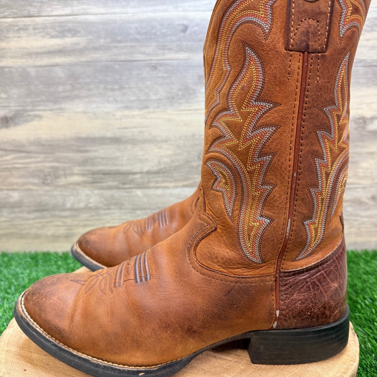 Tony Lama Men - Size 9.5EE - Brown Roper Style Western Cowboy Boots RR1100