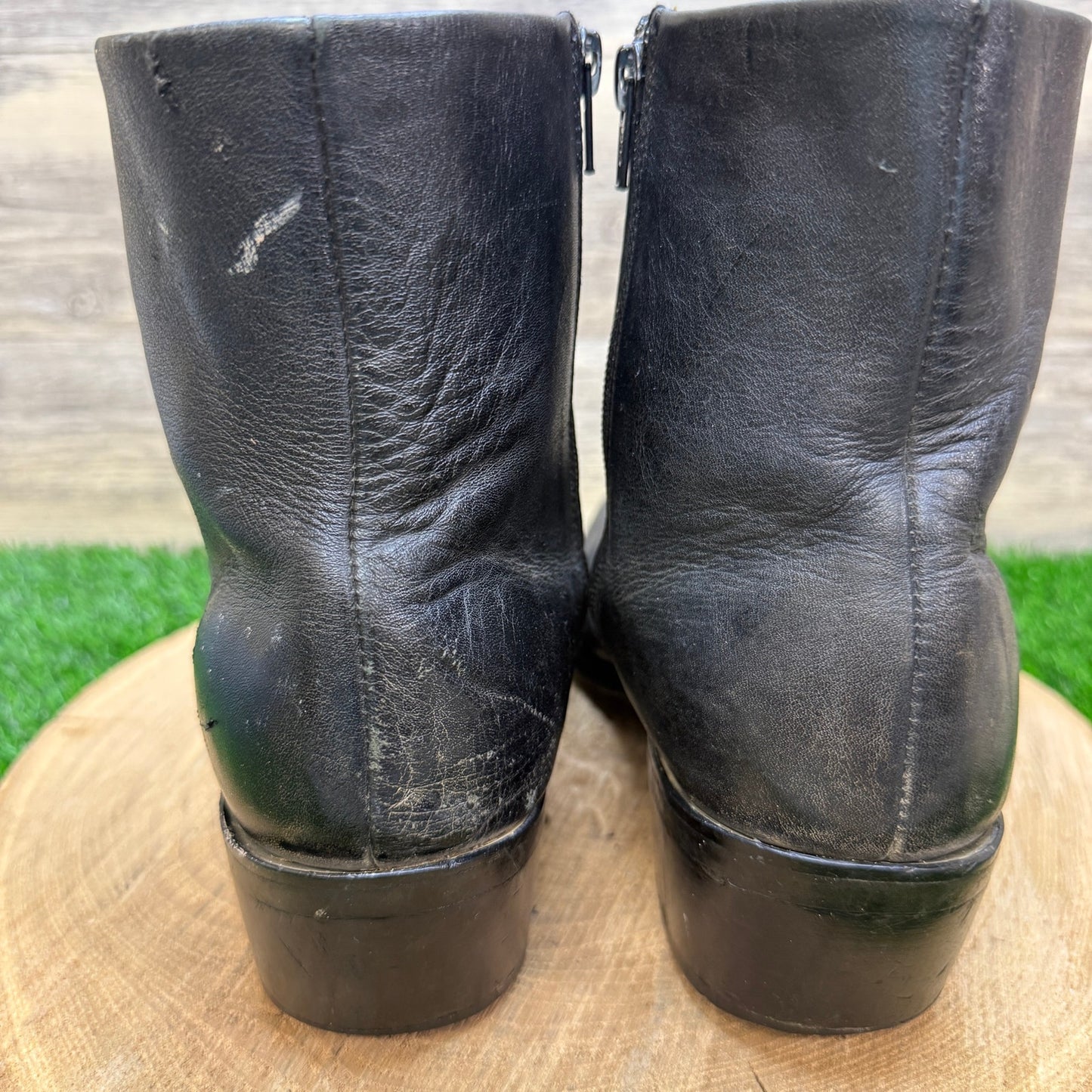 Durango Men - Size 9EE - Black Ankle Zipper Western Cowboy Boots Style TR820