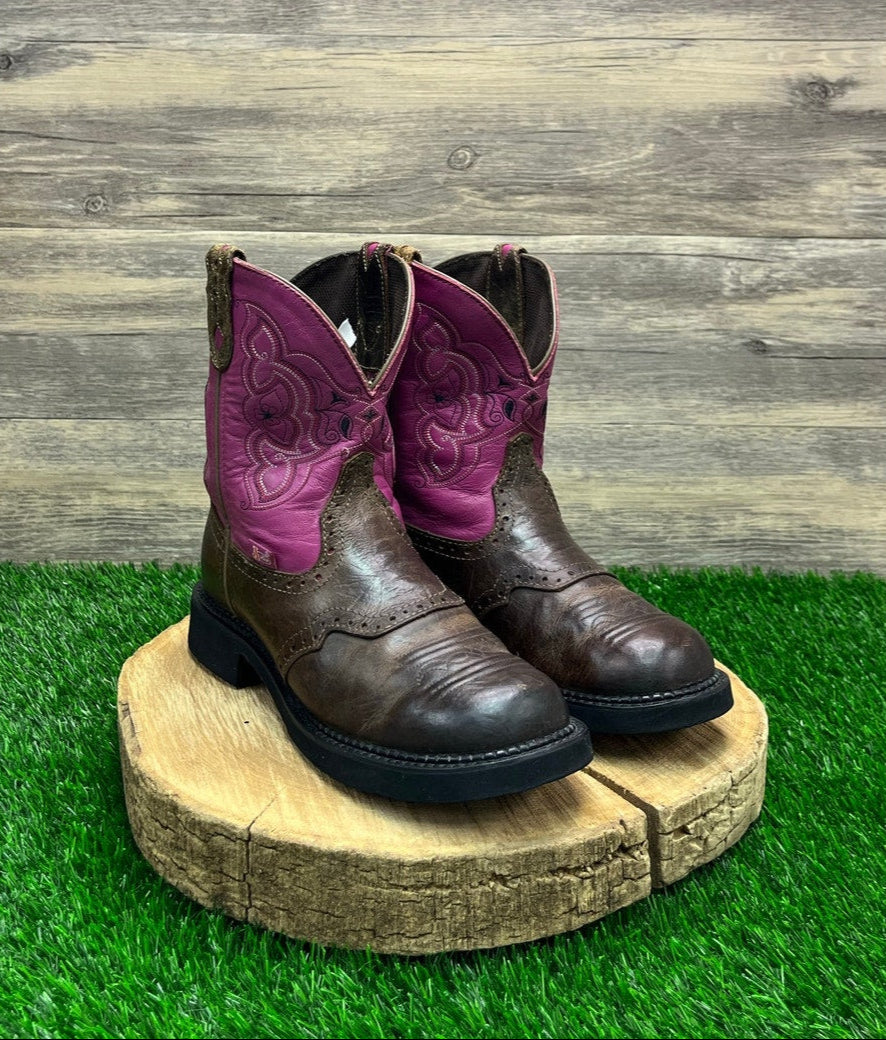 Justin Gypsy Women - Size 9B - Brown/Purple Cowboy Boots Style L9926