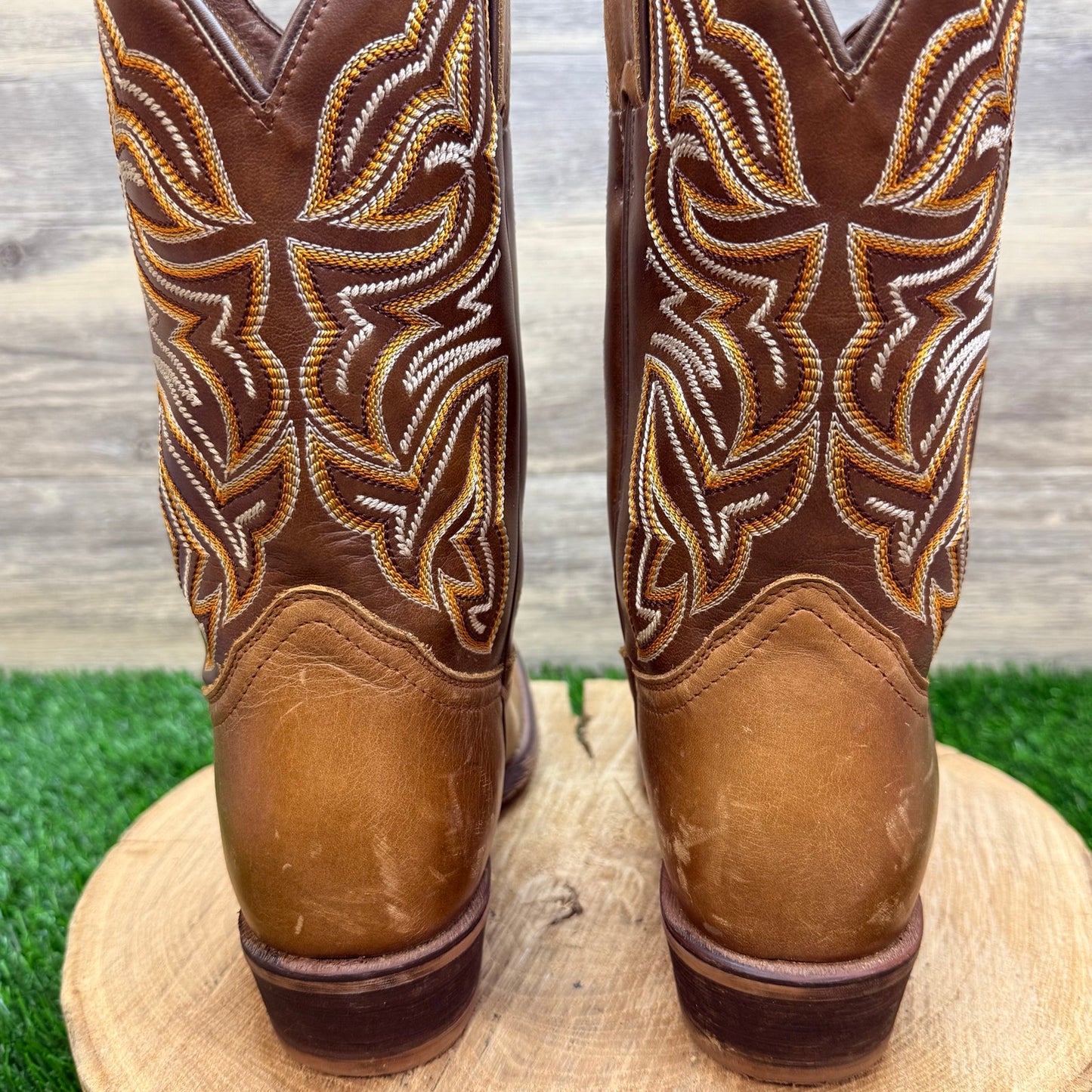 Nocona Women - Size 7.5B - Antiqued Brown Square Cowboy Boots NL7041