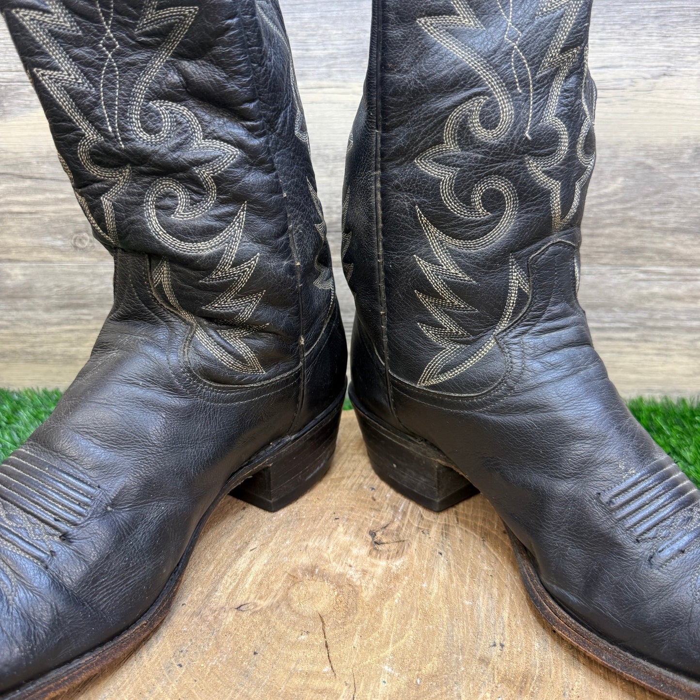 Dan Post Men - Size 10.5D - Vintage Black El Paso Western Cowboy Boots 16791