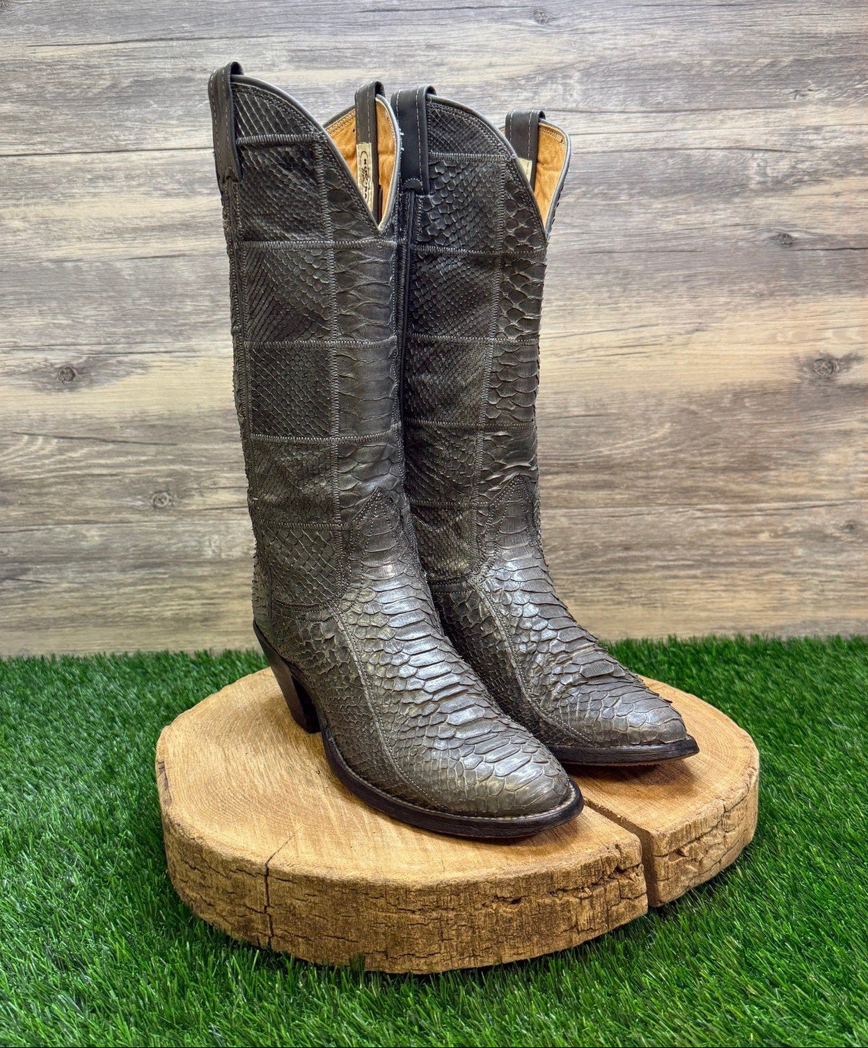 Nocona Men/Women - Size 6/7 - Vintage Gray Snakeskin Cowboy Boots E7599