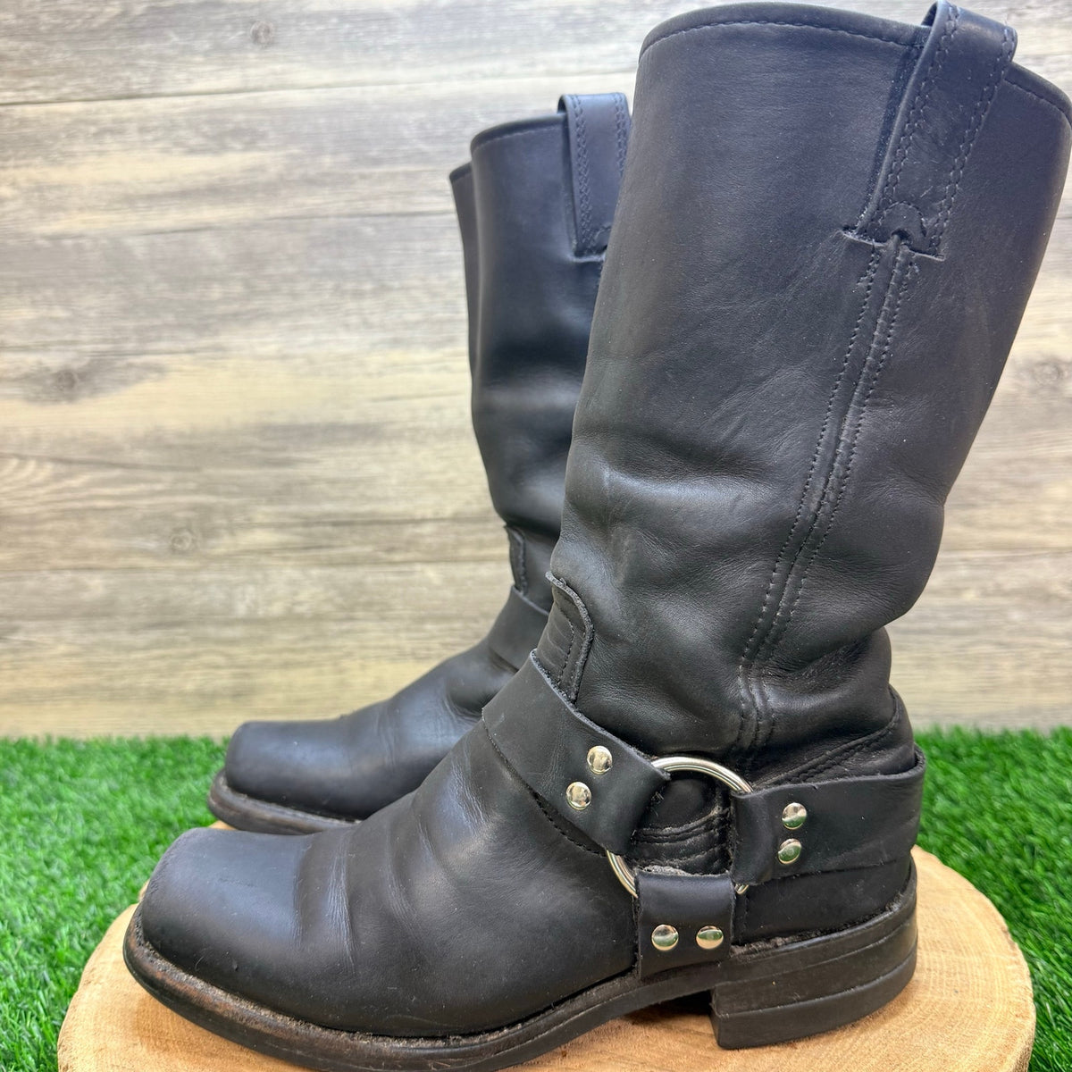 Frye Women - Size 7.5M - Black Harness Moto Boots 77295