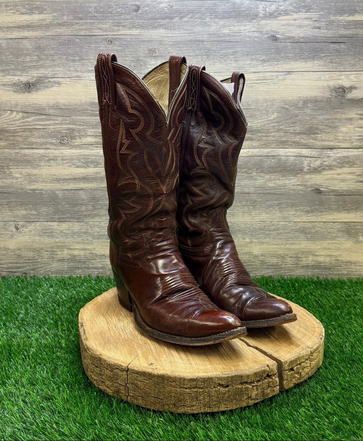 Dan Post Men - Size 8D - Vintage Copper Soft Leather Cowboy Boots Style 6851