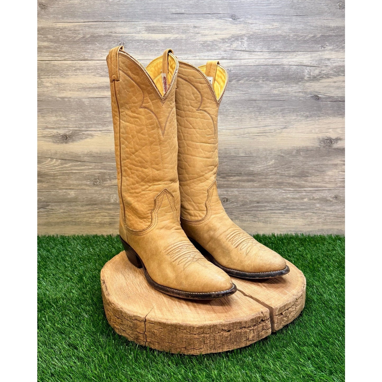 Nocona Men - Size 8D - Vintage Sand Leather  Western Cowboy Boots 403