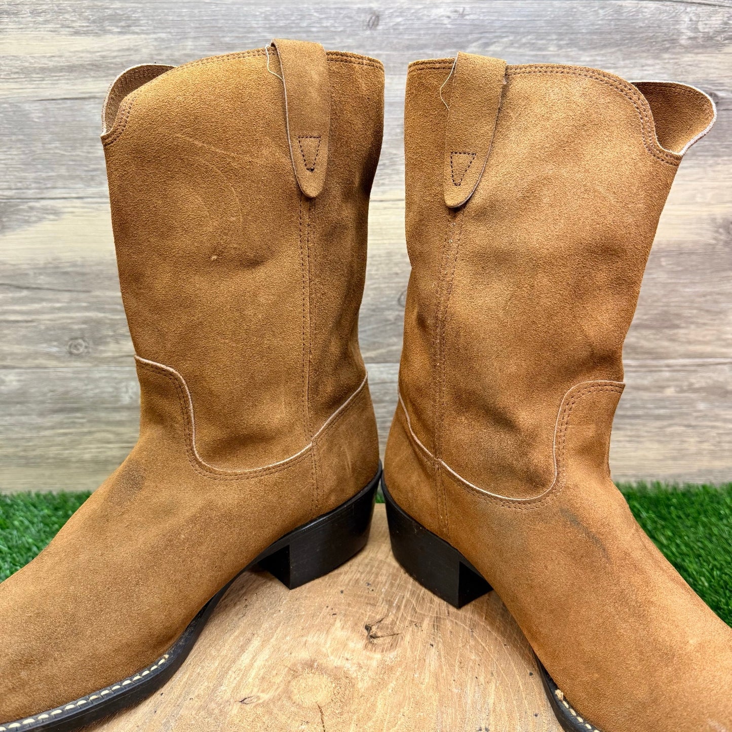 Unknown Men - Size 11 - Tan Suede Western Cowboy Boots 1011
