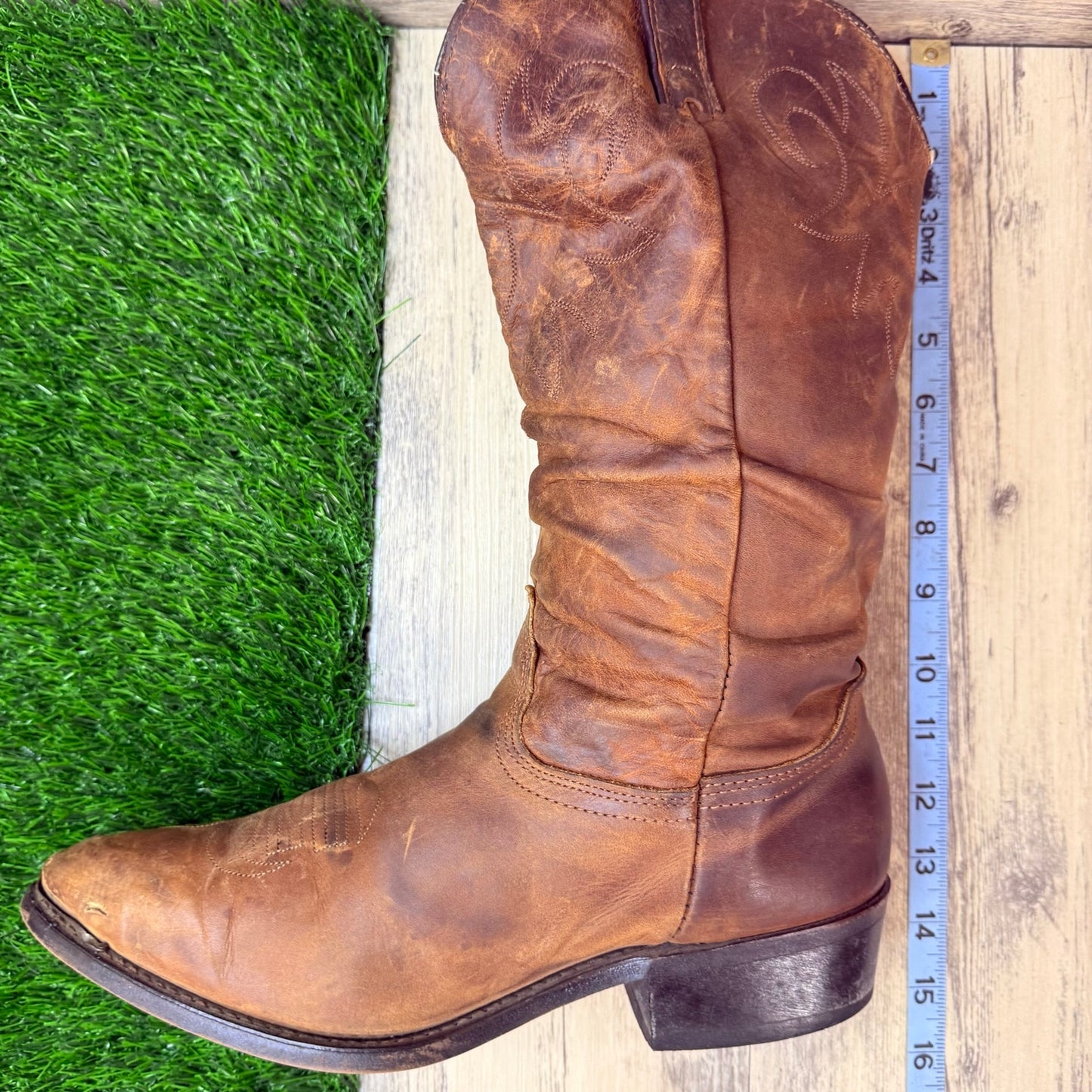 Durango Men - Size 11D - Vintage Brown Slouch Cowboy Boots SW542